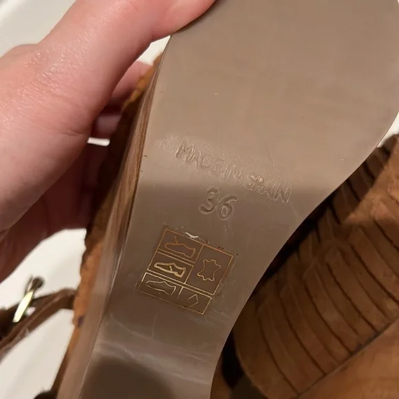 Windsor Smith chunky boho Platforms, suede leather, camel color, sz 6, TTS - Picture 10 of 11